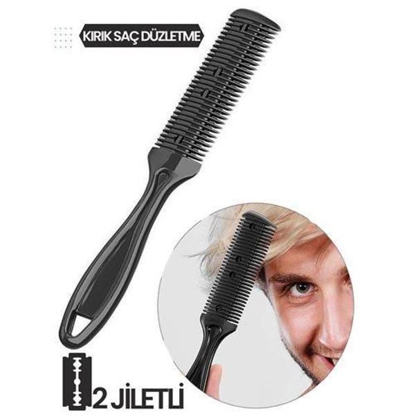  2 Jiletli Kırık Saç Sakal Düzletme İnceltme Tarağı - Image 1
