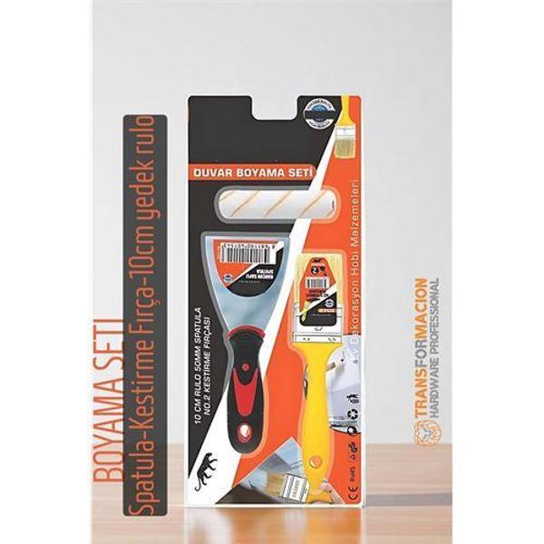 Modacar Boyama Seti - Spatula - Kestirme Fırça - 10cm yedek rulo - Image 1
