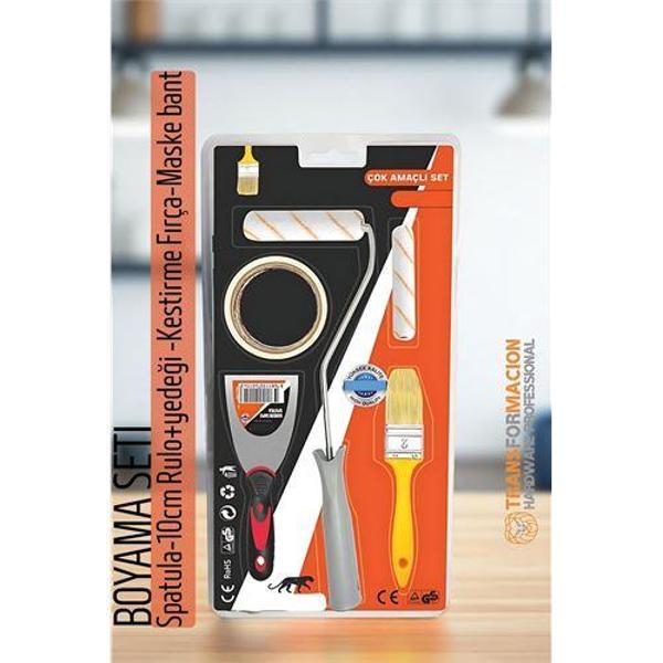 Modacar Boyama Seti - Spatula-10cm Rulo +yedeği -Kestirme Fırça-Maskeleme bant - Image 1