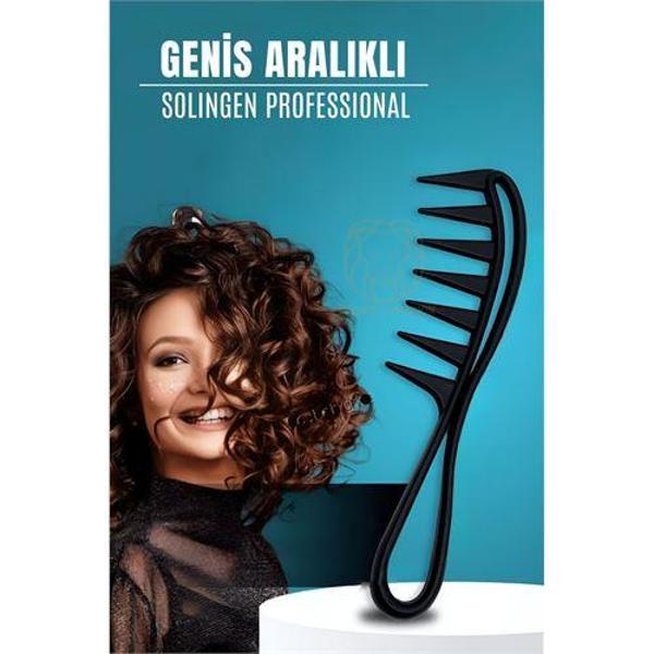  Geniş Dişli Stil Tarağı Karbon Solingen Professional - Image 1