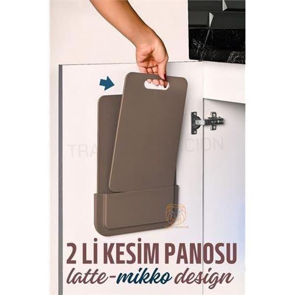  2 li Kesim Panosu Stantlı Yapışkanlı Kesim Tahtası LATTE Mikko Design - Image 1
