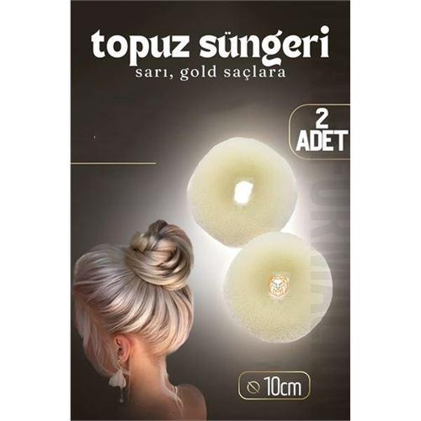  Gold Saç Topuz Süngeri 2 ADET 10 CM Çap 4 cm Kalınlık - Image 1