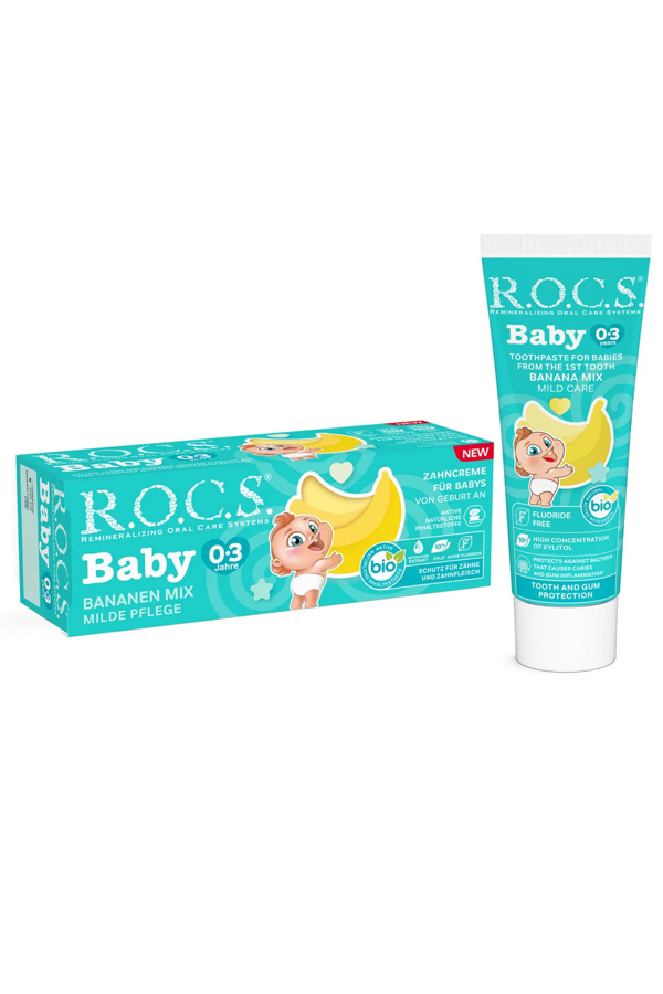 R.O.C.S.Bebek Diş Macunu Muz Püresi Tadında 0-3 Yaş 45 Gr - Image 1