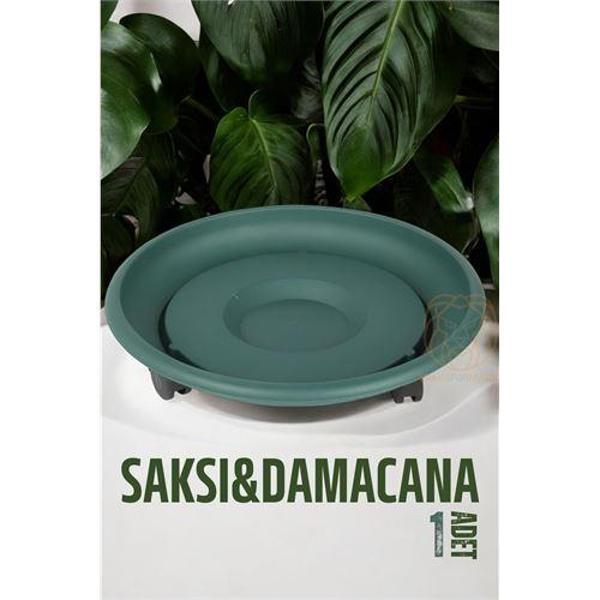  Tekerlekli Saksı Altığı 37 CM YEŞİL - Image 1