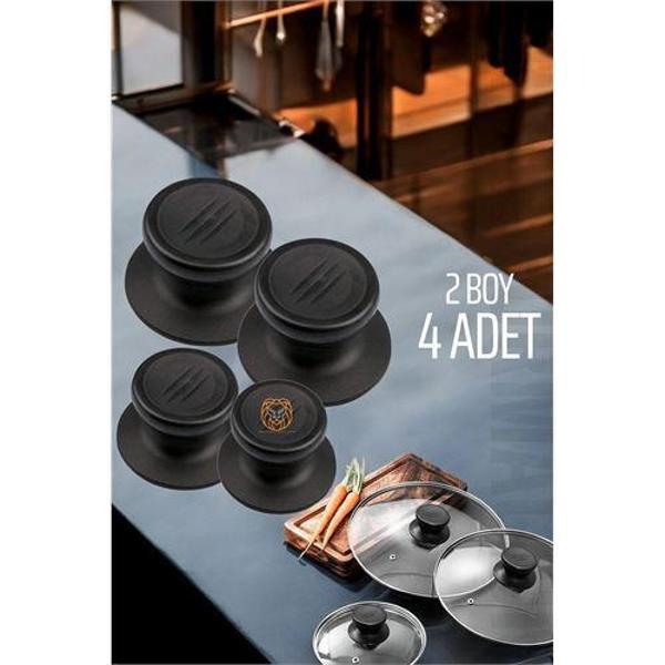  Tencere Tava Tepesi Tencere Tava Kapağı Tutucu 2 Boy 4 Adet - Image 1