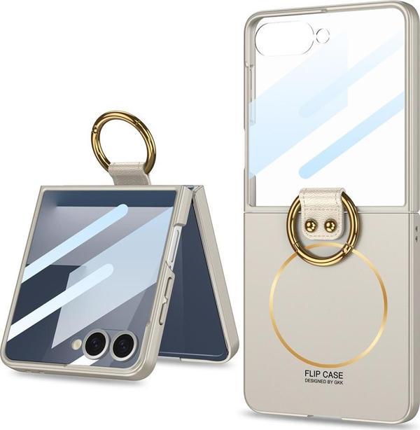 Galaxy Z Flip 7 Kılıf M-safe Şarj Özellikli Kıpta Yüzüklü Flip Sert Kılıf Titanyum-Gri - Image 1