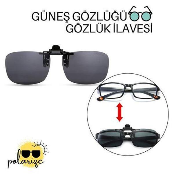  Güneş Gözlüğü Gözlük İlavesi Clip-On Polarize - Image 1