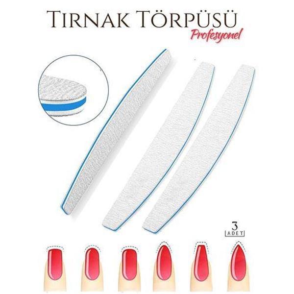  Protez Tırnak Törpüsü 100/180 Grid Profesyonel 3 Adet - Image 1