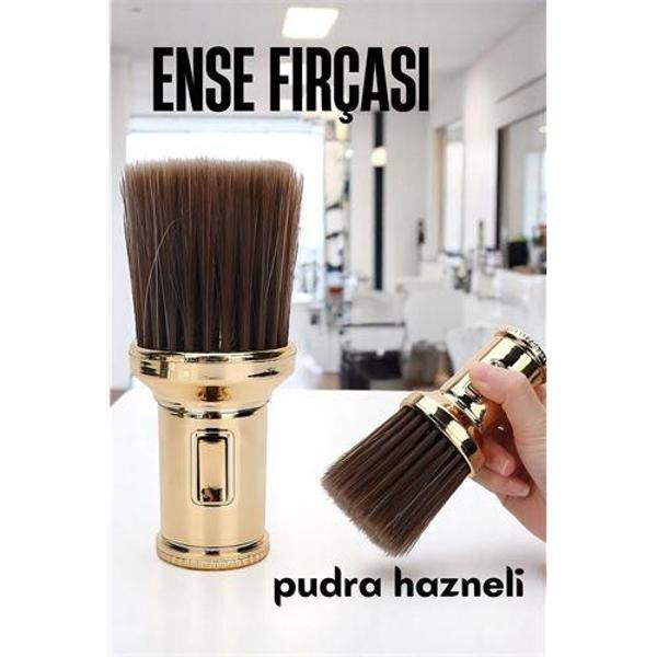  Pudra Hazneli Ense Fırçası Saç Temizleme Fırçası - Berber Temizlik Fırçası- Kuaför Berber Malzemesi - Image 1