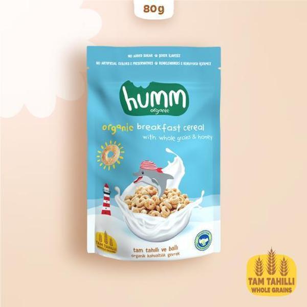 Humm Organik Tam Tahıllı ve Ballı Kahvaltılık Gevrek 80 Gr - Image 1