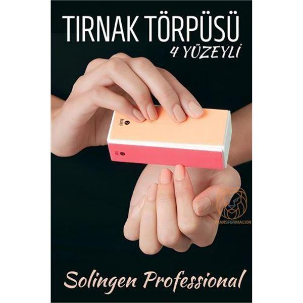  4 Yüzeyli Tırnak Törpüsü ve Parlatma Blok Sünger Solingen Professional - Image 1