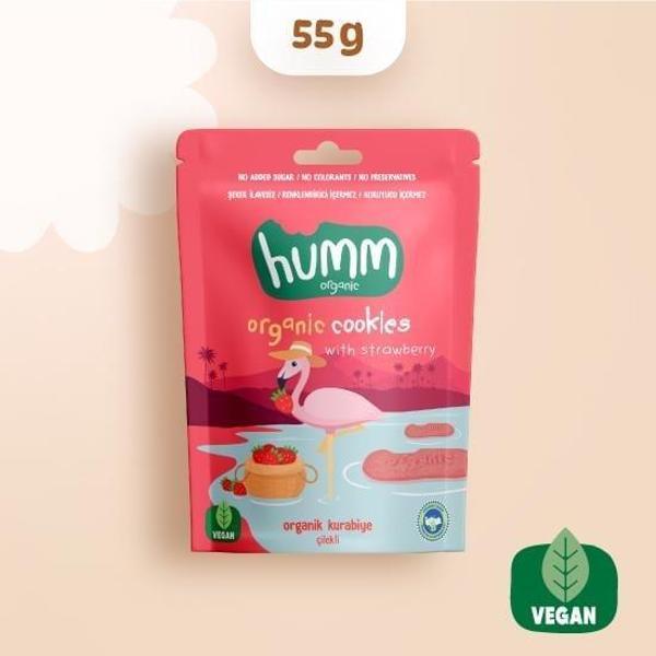 Humm Organik Vegan Çilekli Kurabiye 55 Gr - Image 1