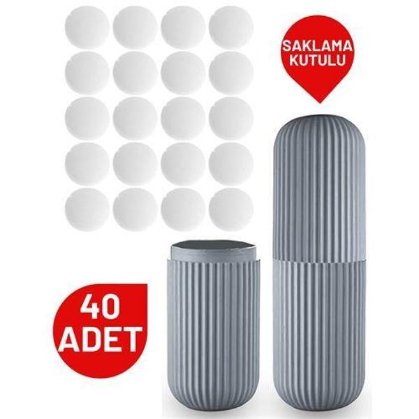  40 Adet Tablet Güve Topu Naftalin Kutulu Set - Image 1