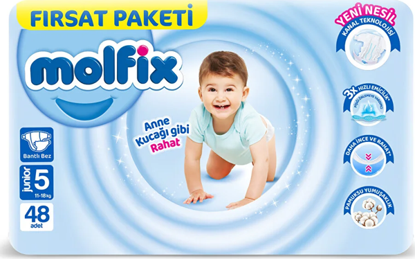 Molfix Bebek Bezi Fırsat Paketi 5 Beden 11-18 Kg 48 Adet - Image 1