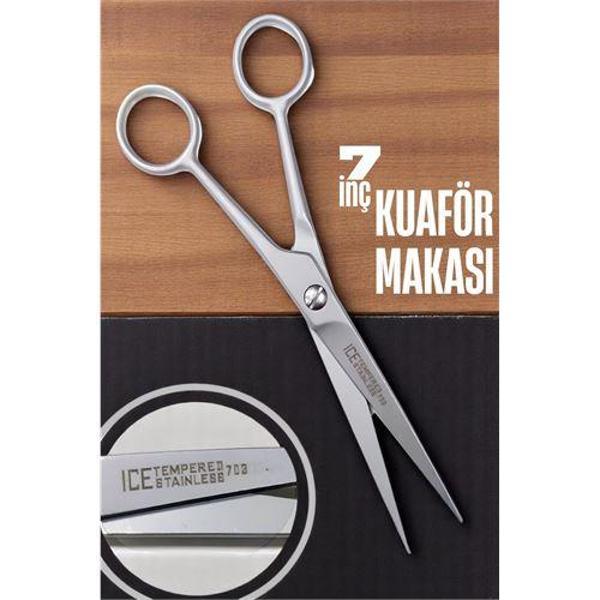  Ice Tempered 702 Berber Kuaför Makası Saç Kesim Makası Bıyık Sakal Makası Kuaför ekipmanları 17 cm - Image 1