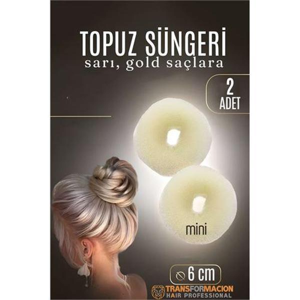 Modacar GOLD Mini Saç Topuz Süngeri  2 ADET 6 CM Çap 2.5 cm Kalınlık - Image 1