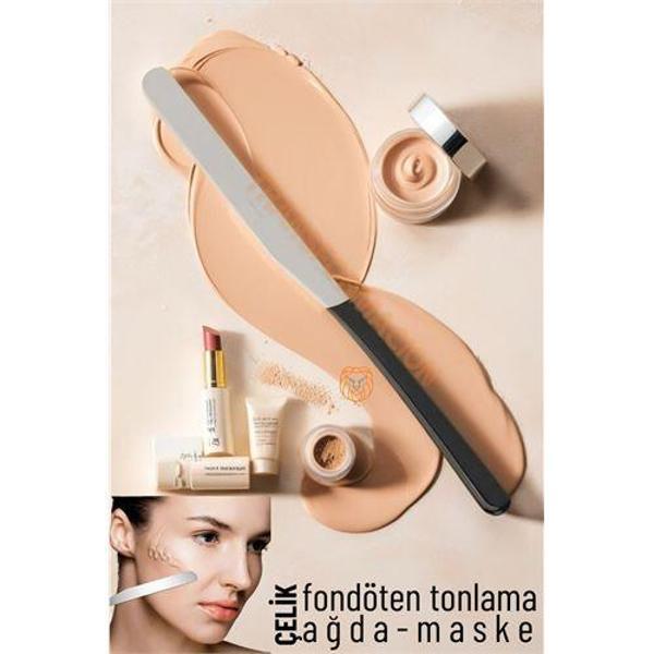  Maske Sıvı Fondöten Tonlama Spatulası Çelik - Image 1