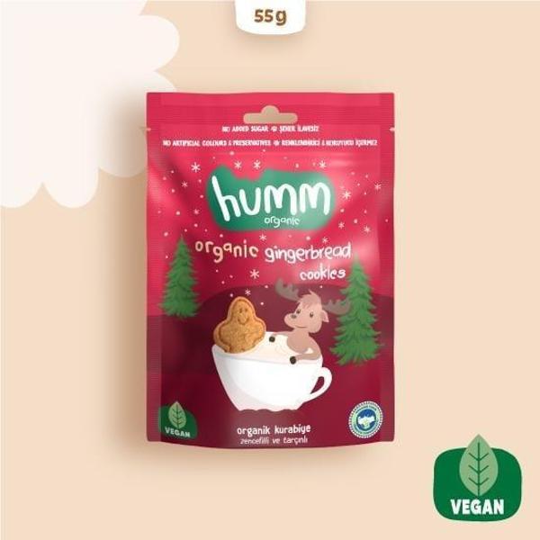 Humm Organik Zencefilli ve Tarçınlı Vegan Kurabiye 55 Gr - Image 1