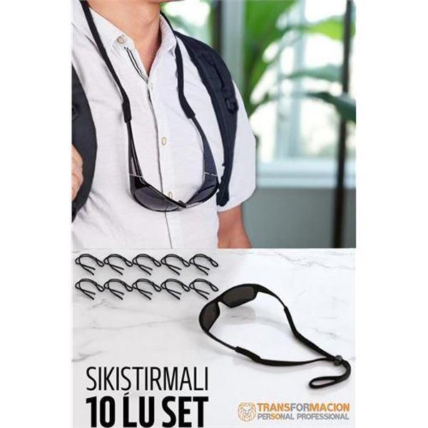 Modacar Gözlük İpi Ayarlanabilir Sıkıştırmalı Gözlük İpi 10 lu SET - Image 1