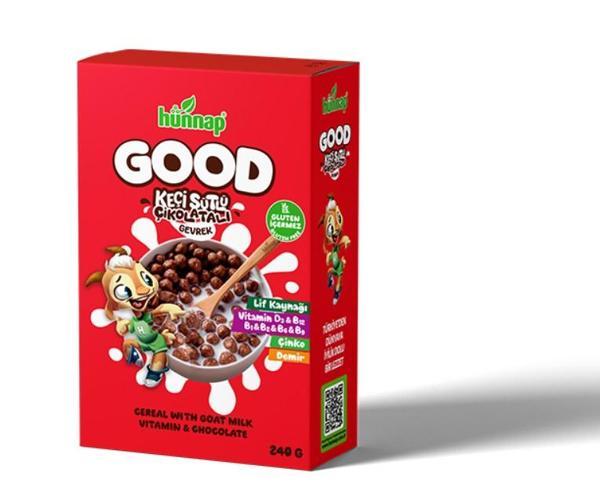 Hünnap Keçi Sütlü Çikolata ve Vitamin Tahıllı Glutensiz Gevrek 240 Gr - Image 1