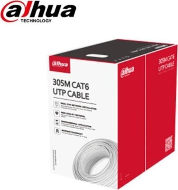 Dahua PFM922I-6UN-C 305m UTP CAT6 23 AWG CCA Polyester PVC Cat6 Kablo Beyaz - Image 1