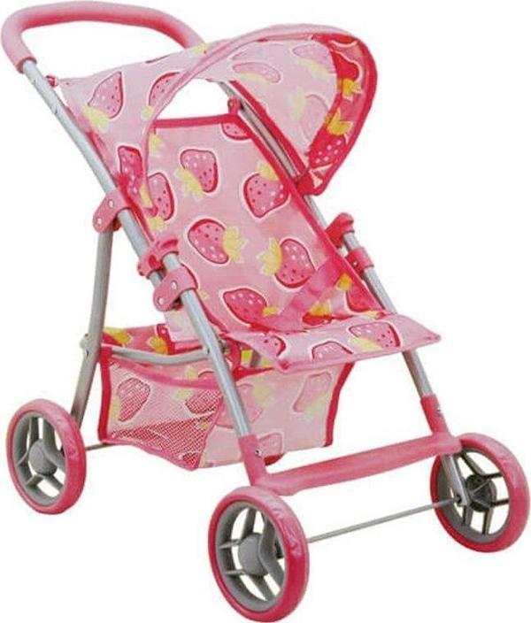 Çilek Desenli 4 Tekerlekli Bebek Arabası Puset Katlanabilir 09324 - Image 1