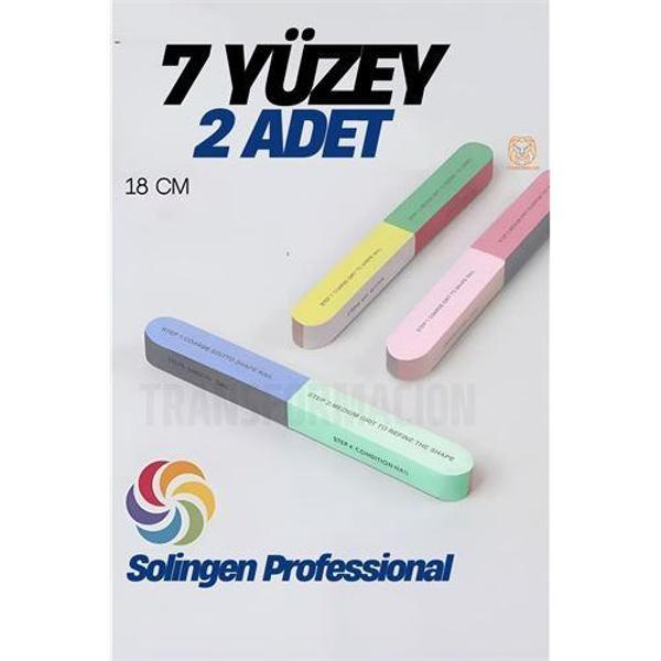  7 Yüzeyli Tırnak Törpü ve Parlatma Blok Sünger Solingen Professional - Image 1