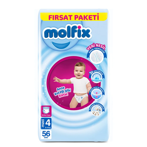 Molfix Külot Bez Fırsat Paketi 4 Beden 9-14 Kg 56 Adet - Image 1