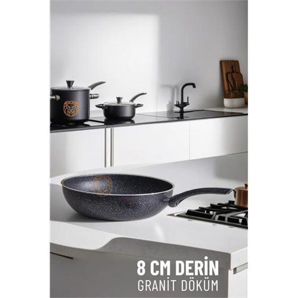  8 Cm Derin Wok Tava Granit Döküm L.Kinnaird - Image 1