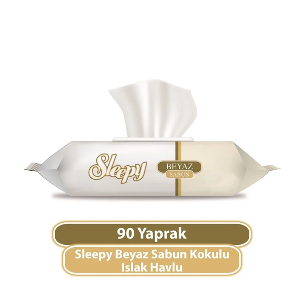 Sleepy Beyaz Sabun Kokulu Islak Havlu Mendil 90 Adet - Image 1