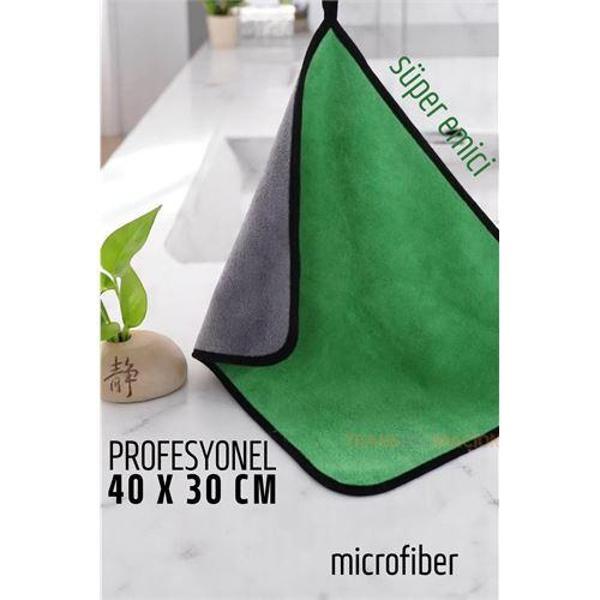  Çift Yüzeyli Profesyonel Microfiber Havlu - Süper Emici Temizlik Bezi  40 x 30 cm - Image 1