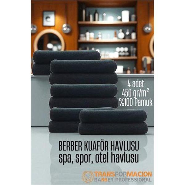 Modacar Kuaför Berber Havlusu 10 ADET Pamuk Berber Havlusu 50x90 Siyah - Image 1