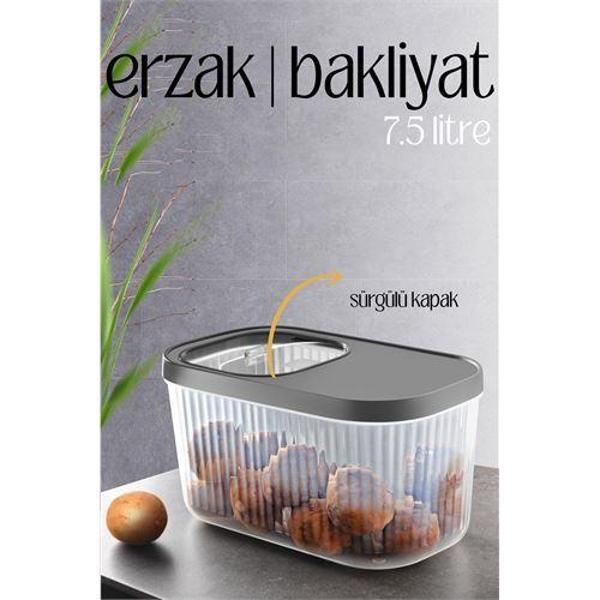  MultiBox Erzak Bakliyat Kutusu Sürgülü Kapak 7.5 Litre - Image 1