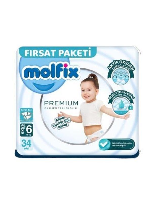 Molfix Premium Bebek Bezi Fırsat Paketi 6 Beden 15+ Kg 34 Adet - Image 1