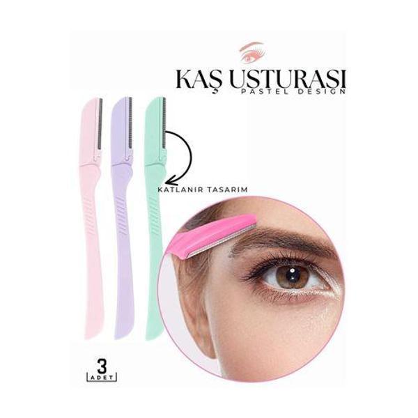  Katlanabilir Kaş Şekillendirici Kaş Dermaplaner Yüz Usturası 3 ADET 718323 - Image 1