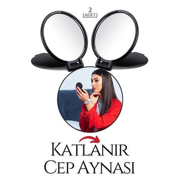  Katlanabilir Mini Çanta Aynası 2 li SET - Image 1
