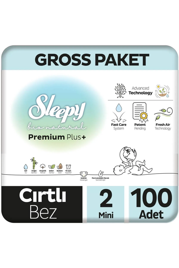 Sleepy Bio Natural Bebek Bezi Gross Paket 2 Beden 3-6 Kg 100 Adet - Image 1