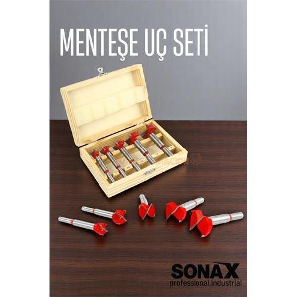 Modacar Menteşe Uç Seti Ahşap Freze Bıçağı Yuvarlak Panc 5 Adet Çantalı Takım - Image 1