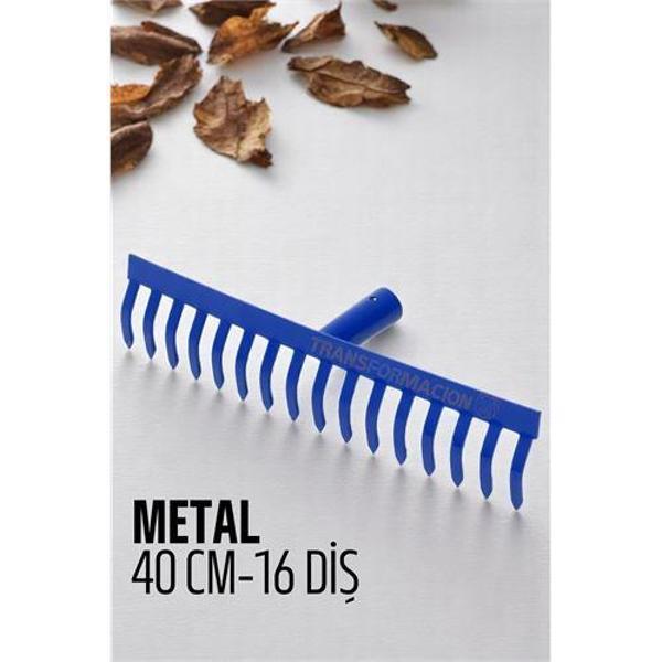 Modacar Metal Bahçe Tırmığı - Yaprak Toplama Tırmığı Dayanıklı Tırmık 16 DİŞ 40 CM - Image 1
