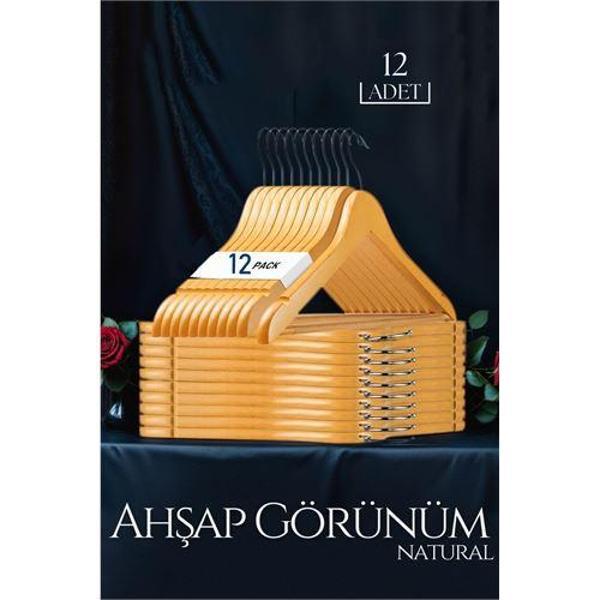  Natural Ahşap Görünüm 12 li Askı Seti Schönbuch Design - Image 1