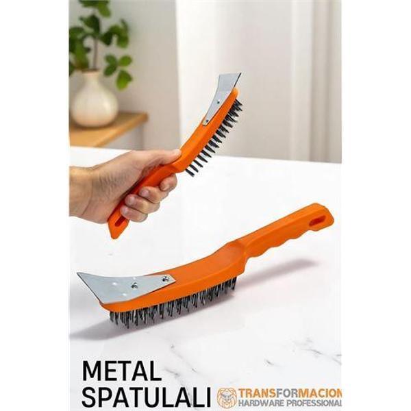 Modacar Metal Spatulalı Tel Fırça  - Kazıma Fırçası - Image 1