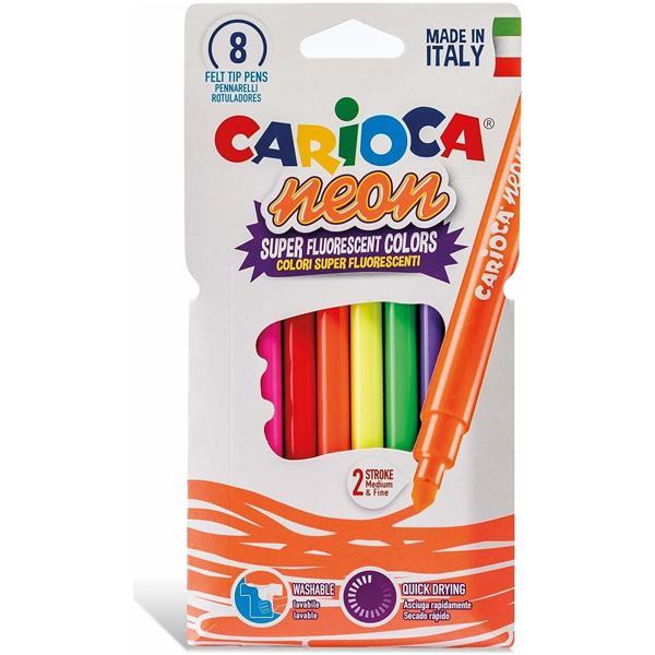 Carioca Fosforlu Yıkanabilir Keçeli Boya Kalemi 8'Li - Image 1
