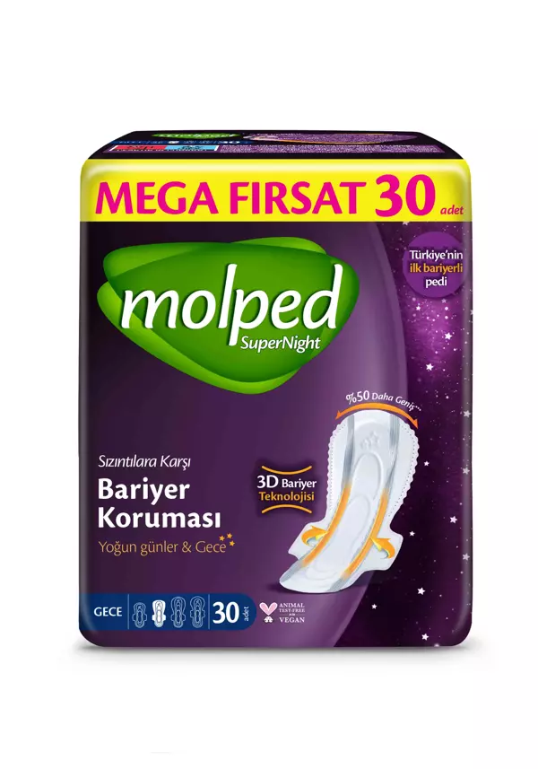 Molped SüperNight Gece Mega Ped 30 Adet - Image 1
