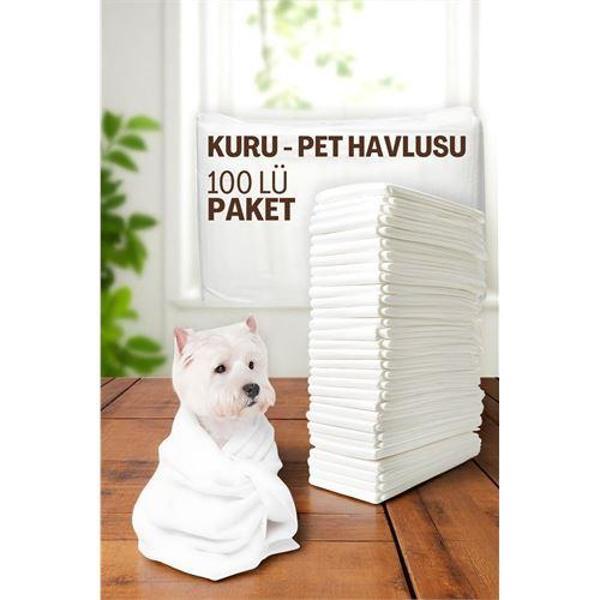 Modacar Pet Havlusu - Kedi Köpek Banyo Havlusu Tek Kullanımlık Kuru Havlu 40X80 CM 100 Adet - Image 1