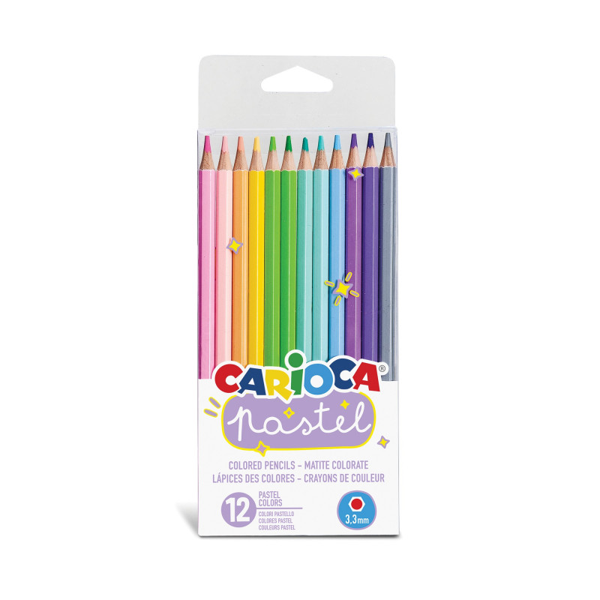 Carioca Pastel Renk Kuru Boya Kalemi 12'Li - Image 1