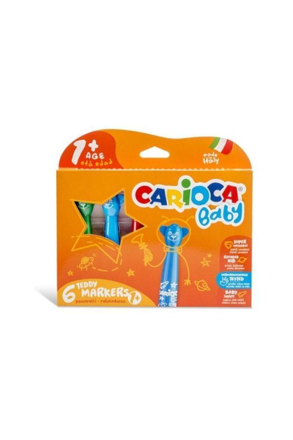 Carioca Teddy Jumbo Bebek Süper Yıkanabilir Keçeli Boya Kalemi 6'Lı - Image 1