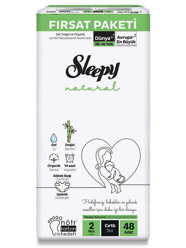 Sleepy Natural Bebek Bezi Fırsat Paketi 2 Beden 48 Adet - Image 1