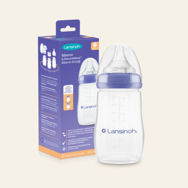 Lansinoh Biberon Natural Wawe Biberon Emziği 240 ml - Image 1