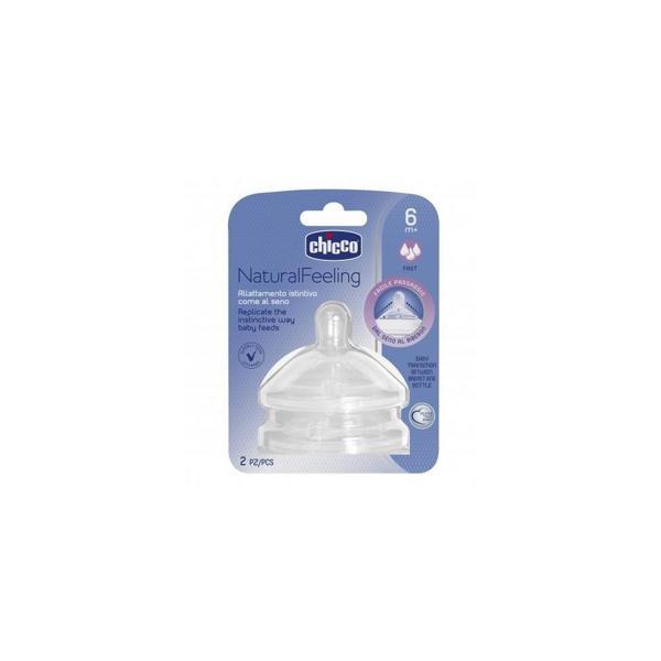 Chicco NaturalFeeling Biberon Emziği 6 Ay+ Hızlı Akış 2'Li - Image 1