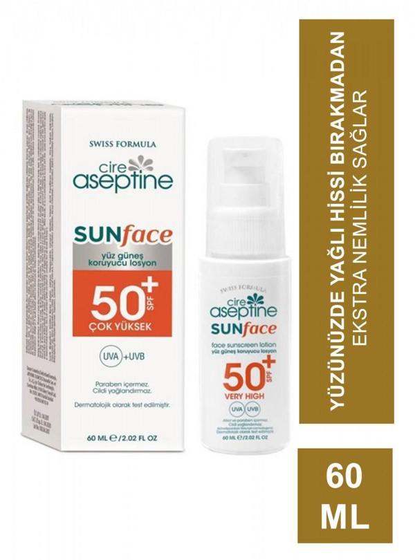 Cire Aseptine Sun Yüz Güneş Koruyucu Losyon 50 SPF 60ml - Image 1